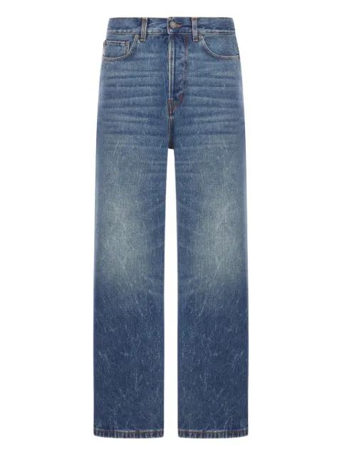 five-pocket whiskered jeans by HAIKURE
