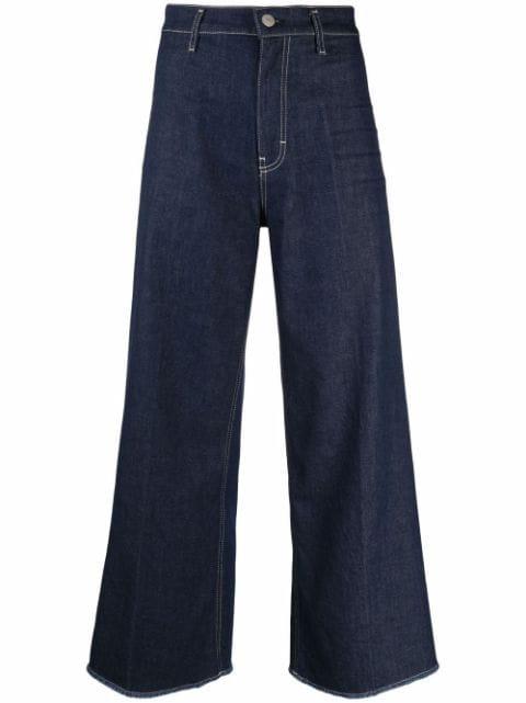 high-waisted wide-leg jeans by HAIKURE