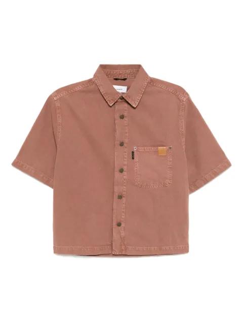 logo-patch shirt by HAIKURE