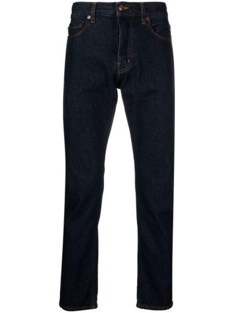 mid-rise straight-leg jeans by HAIKURE