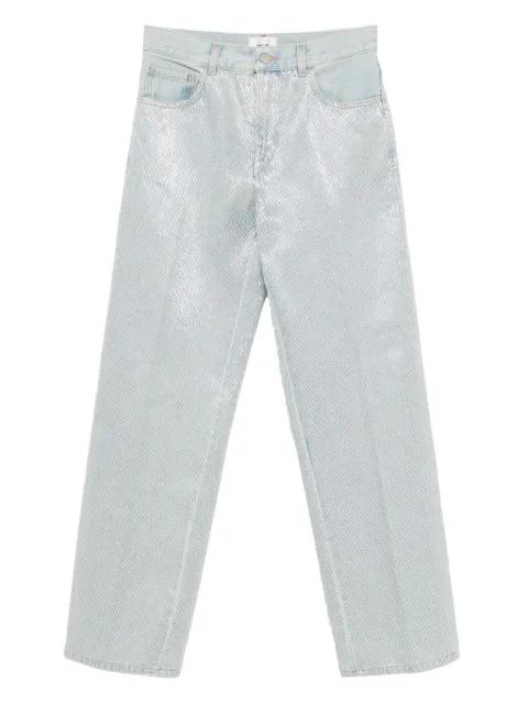 sequin-embellished straight-leg trousers by HAIKURE