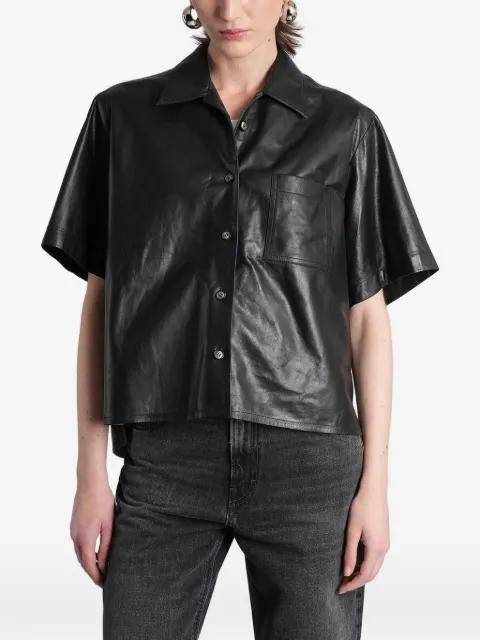 short-sleeve leather shirt by HAIKURE