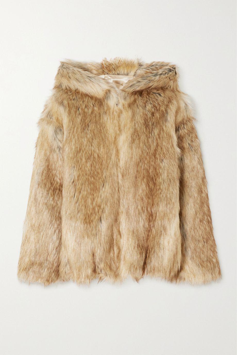Hooded faux fur jacket by HALFBOY