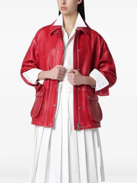 buttoned leather jacket by HALFBOY