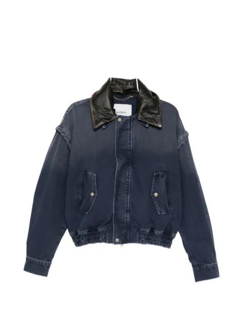denim bomber jacket by HALFBOY