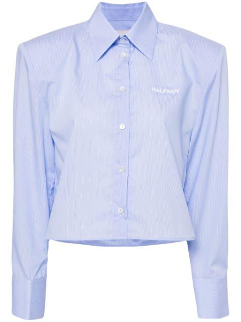 logo-embroidered cotton shirt by HALFBOY