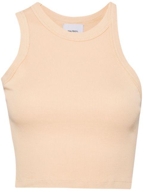 logo-embroidered cotton top by HALFBOY