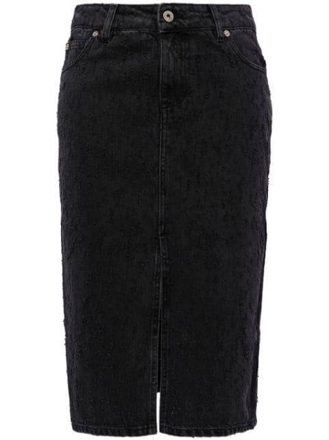 logo-patch cotton skirt by HALFBOY