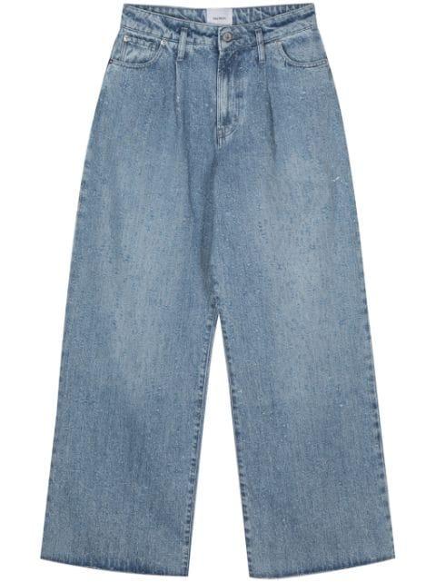logo-patch wide-leg jeans by HALFBOY