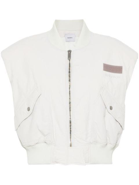 sleeveless padded bomber jacket by HALFBOY