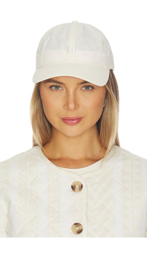 Halfdays Nylon H Logo Hat in Ivory by HALFDAYS