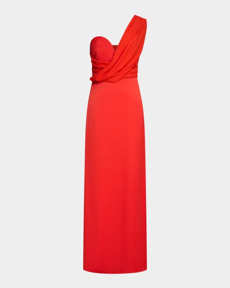Roselle Draped Crepe Gown by HALSTON