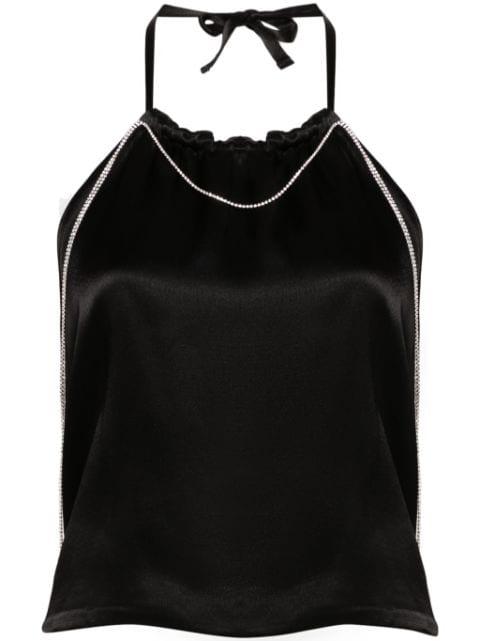 Layla crystal-embellished satin top by HAMOULET