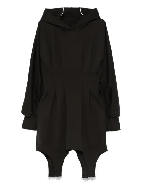 Cairo hoodied cinched waist mini dress by HAMZA