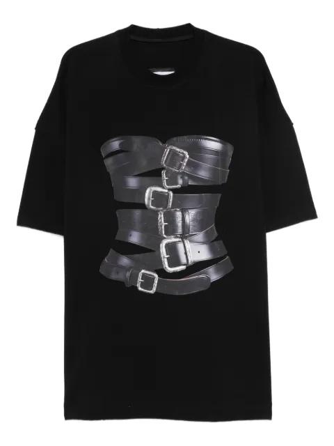 Dolce buckled-corset print T-shirt mini day dress by HAMZA