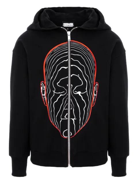 Ego graphic-print zip hoodie by HAMZA