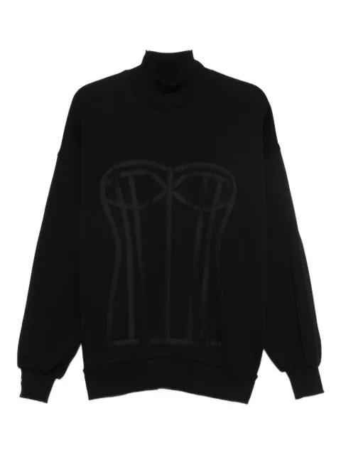 Kora corset-detail turtleneck sweatshirt by HAMZA