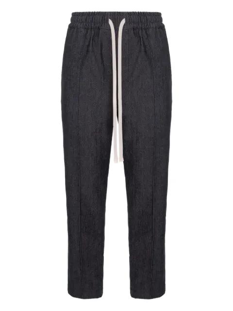 Six drawstring-panelled jeans by HAMZA