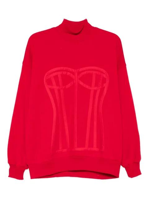 corset-detail sweatshirt by HAMZA