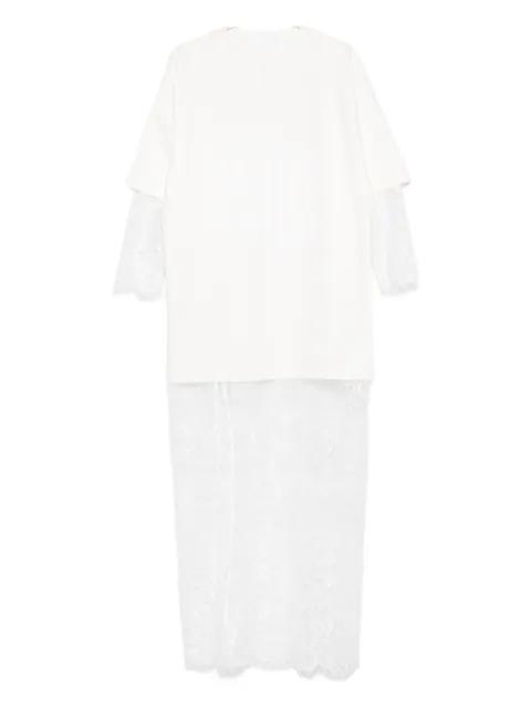 lace-insert T-shirt maxi dress by HAMZA