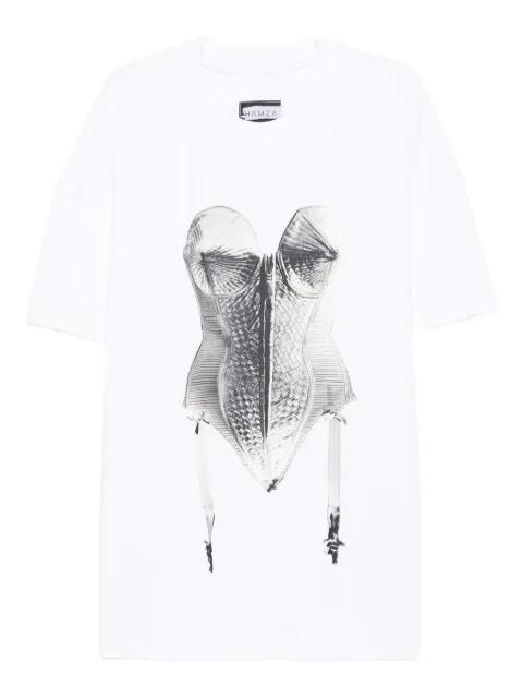 x Madonna corset-print T-shirt mini day dress by HAMZA