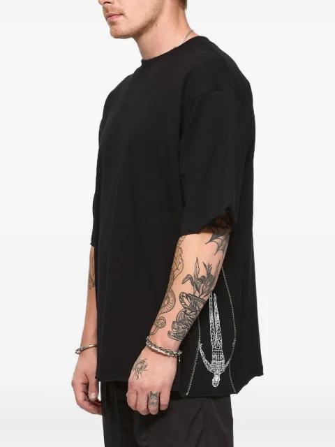 zip-detail graphic t-shirt by HAMZA