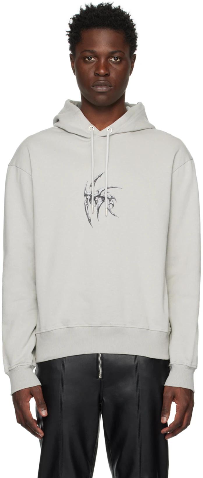 Gray Artwork Hoodie by HAN KJOBENHAVN