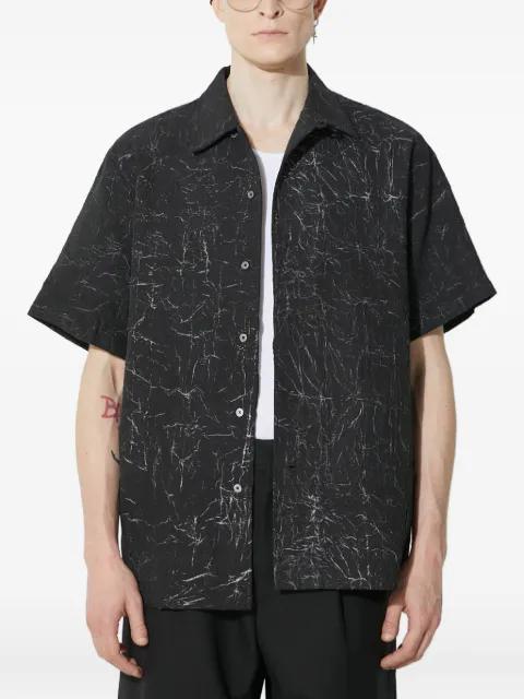 crackle-print short-sleeve shirt by HAN KJOBENHAVN