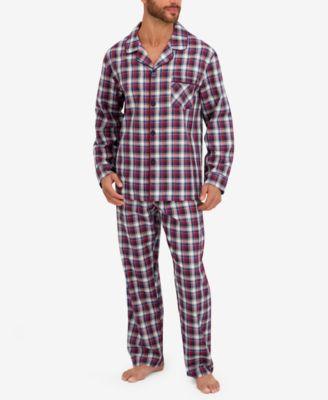 Men's Woven Button Down Pajama Sleep Set by HANES