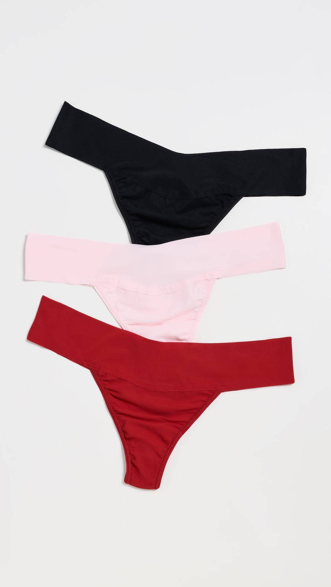 BreatheSoft Natural Rise Thong Panties 3 Pack by HANKY PANKY