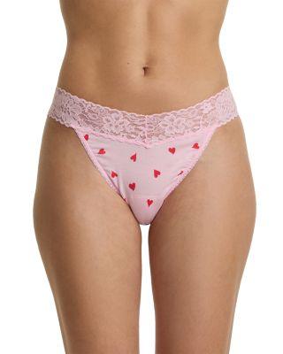 Dream Lace Trim Modal Original Rise Thong by HANKY PANKY Dream Lace Trim Modal Original Rise Thong by HANKY PANKY