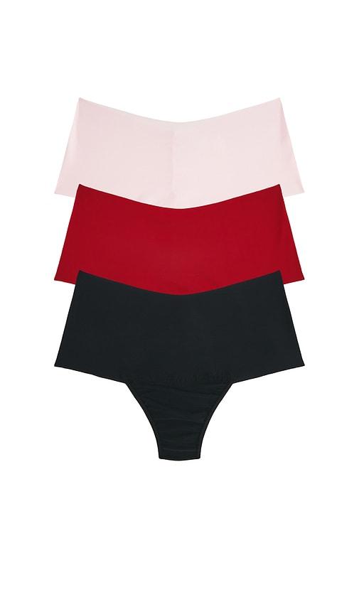 Hanky Panky 3 High Rise Thongs in Red,Pink by HANKY PANKY