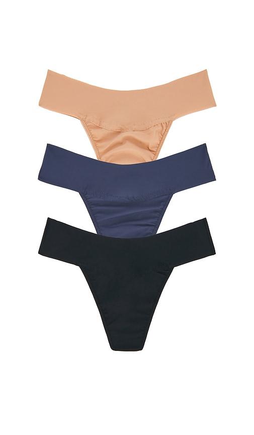 Hanky Panky Breathesoft Breathe Natural Thong in Black,Nude by HANKY PANKY