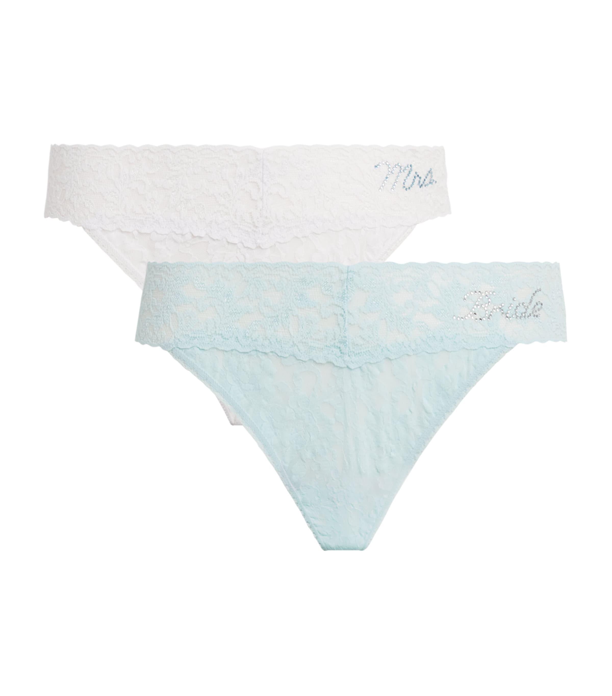 Hanky Panky Bride & Mrs. Original Low-Rise Lace Thong (Pack of 2) by HANKY PANKY
