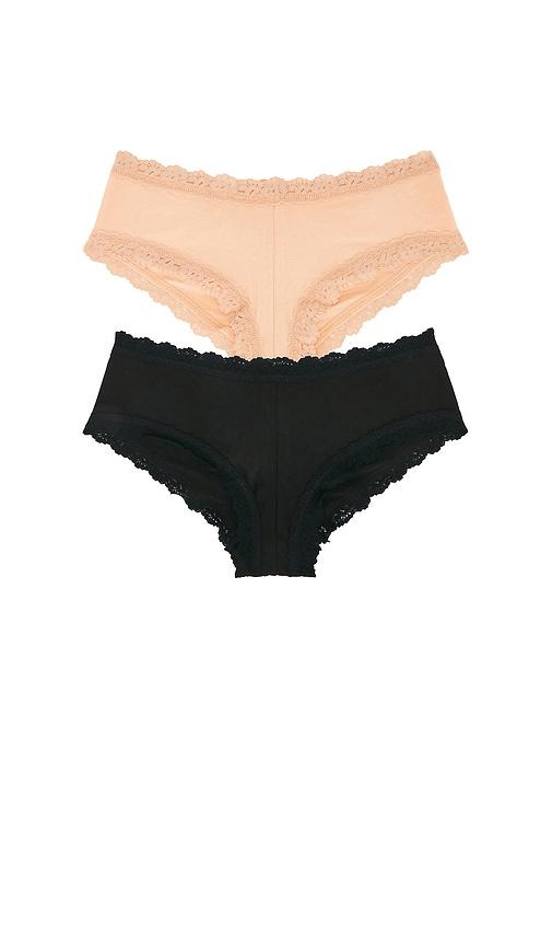 Hanky Panky Multipacks Supima Cotton Boyshort 3 Packs in Black,Nude by HANKY PANKY
