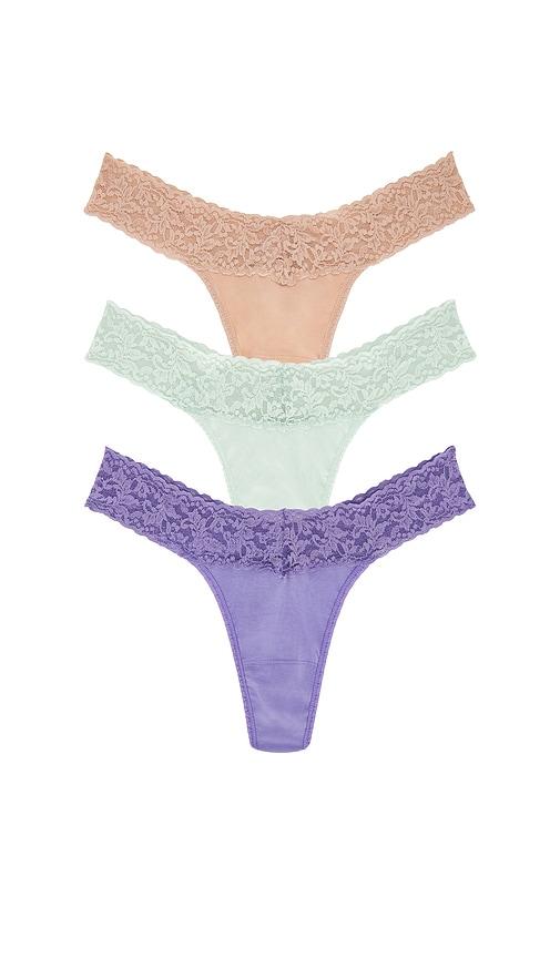 Hanky Panky Multipacks Supima? Cotton Thong 3 Packs in Lavender by HANKY PANKY
