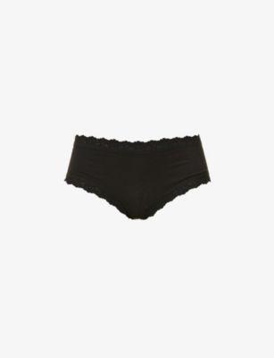Lace-Trim Mid-Rise Stretch-Cotton Boyfriend Briefs by HANKY PANKY