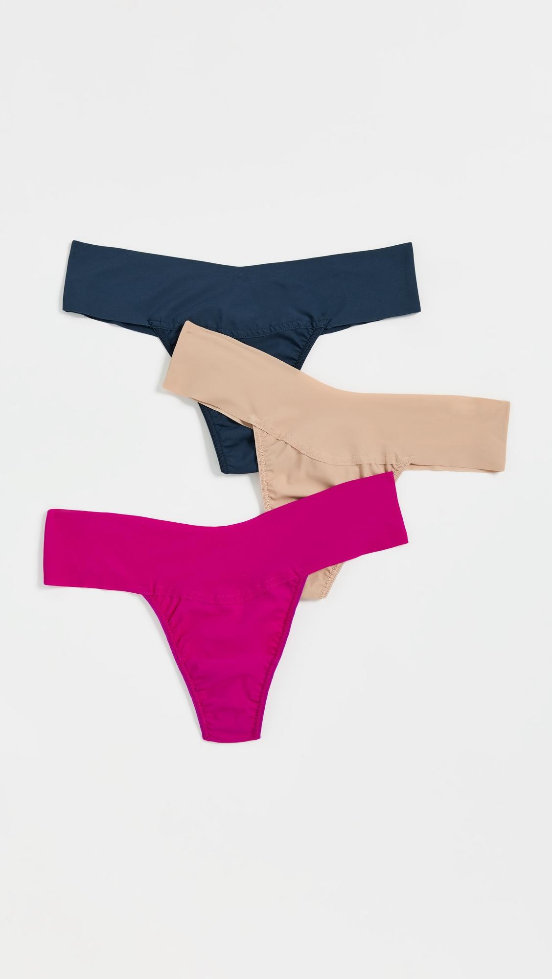 Natural Rise Thong 3 Pack by HANKY PANKY