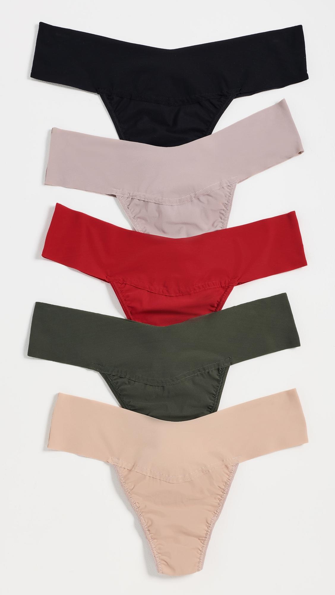 Natural Rise Thong Five Pack by HANKY PANKY