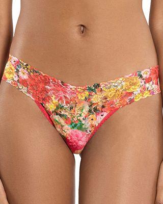 Printed Signature Lace Low Rise Thong by HANKY PANKY