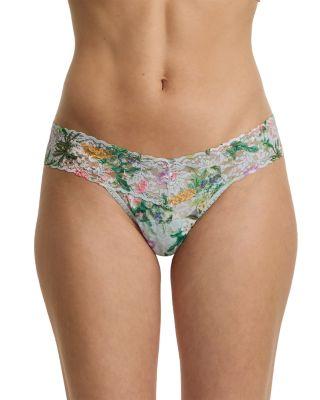 Printed Signature Lace Low Rise Thong by HANKY PANKY