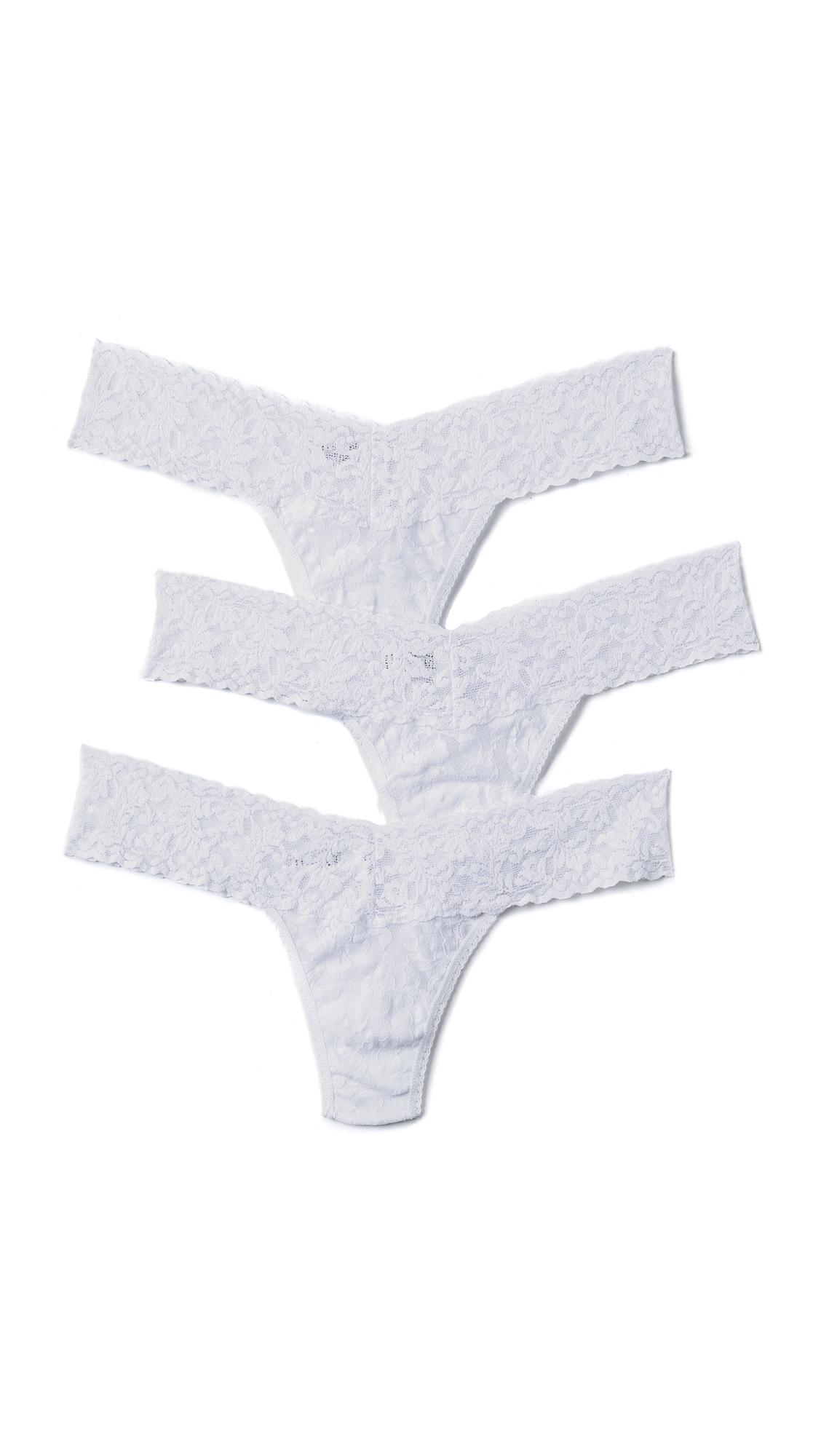 Signature Lace Low Rise Thong 3 Pack by HANKY PANKY