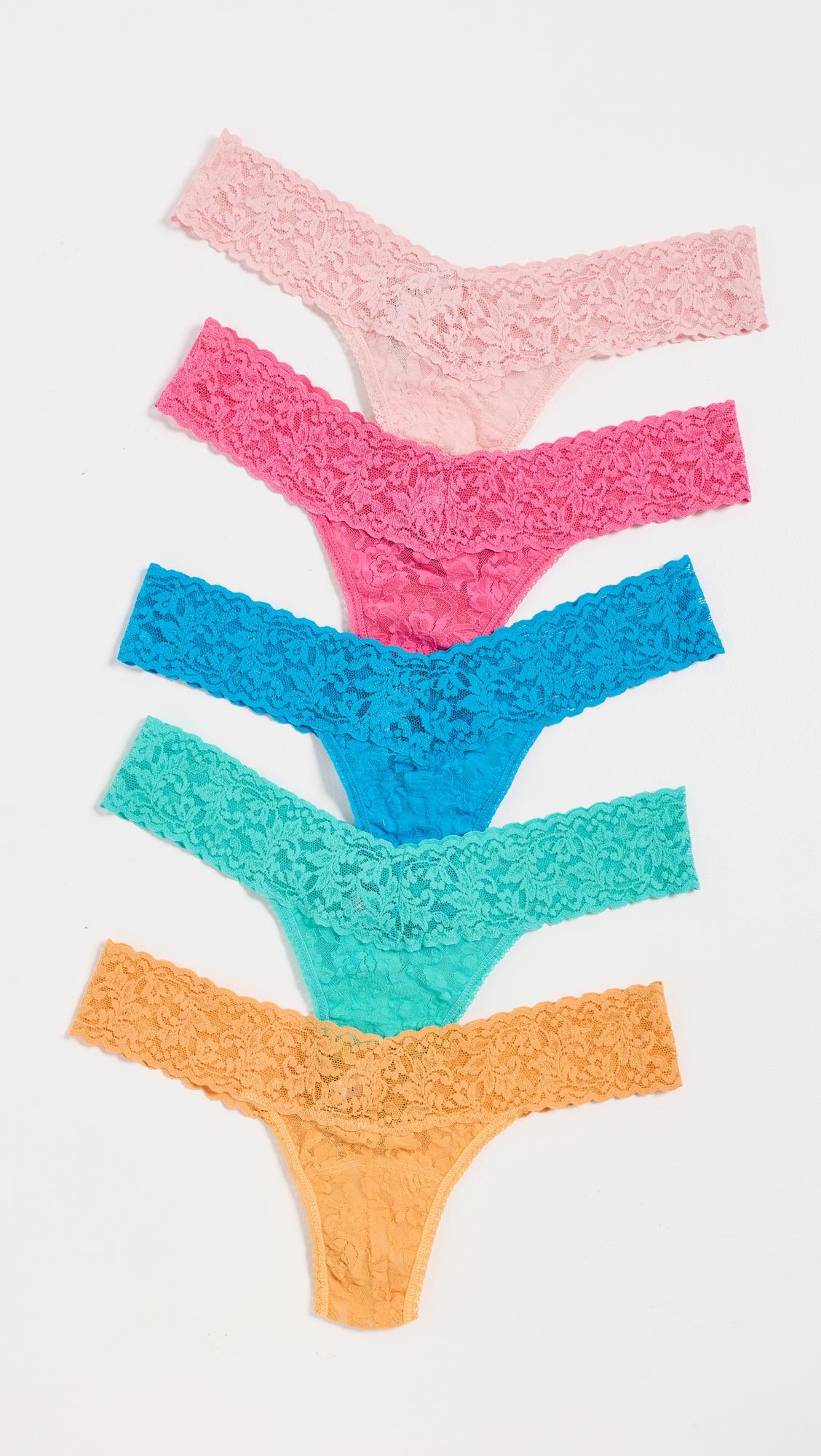 Signature Lace Low Rise Thong 5 Pack by HANKY PANKY