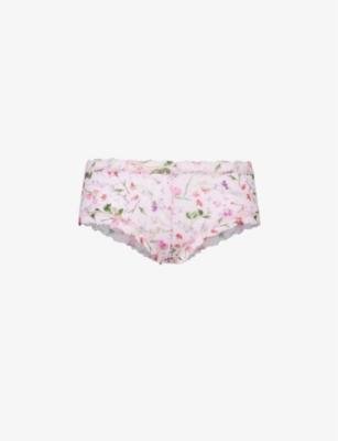 Signature floral-pattern lace boy shorts briefs by HANKY PANKY