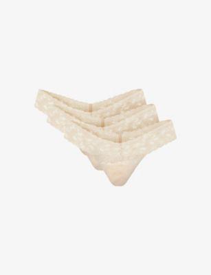 Signature low-rise stretch-lace thong pack of three by HANKY PANKY