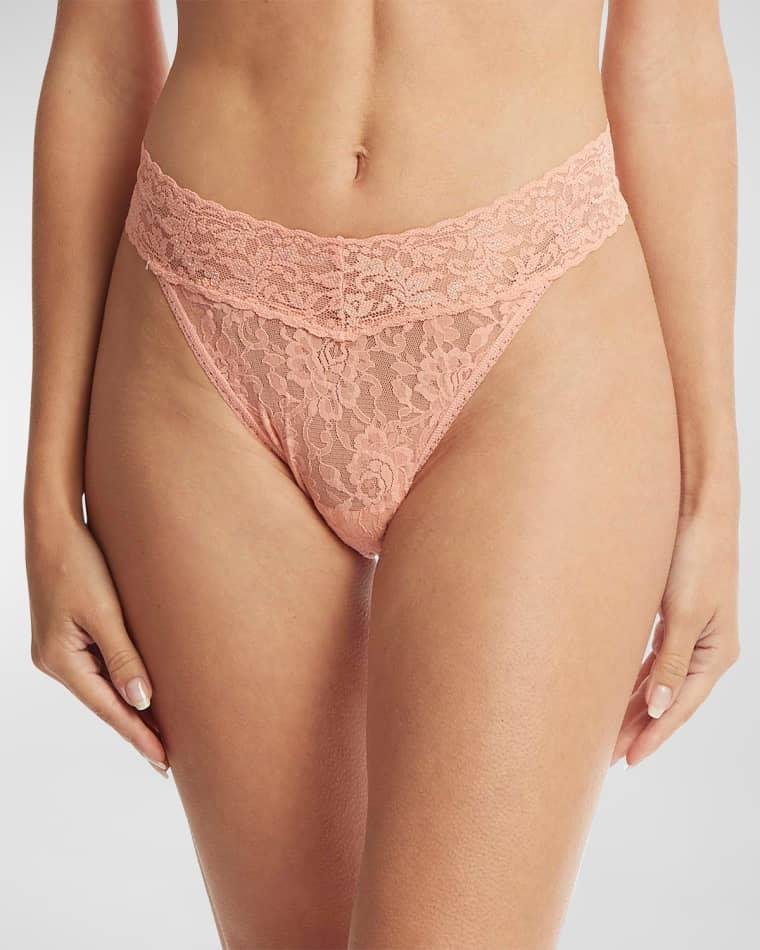 Stretch Lace Traditional-Rise Thong by HANKY PANKY