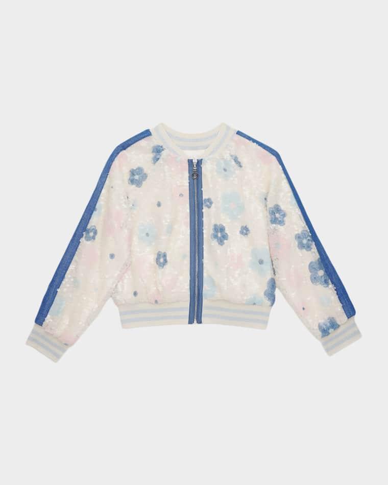 Girl's Floral Sequin Bomber Jacket, Size 4-14 by HANNAH BANANA