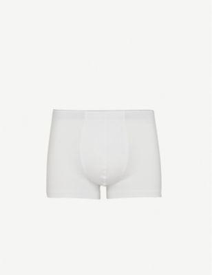 Basic slim-fit cotton-blend trunks by HANRO