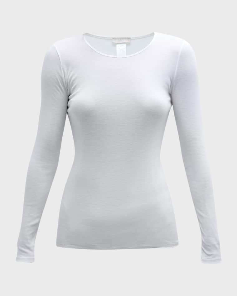 Cotton Seamless Long-Sleeve Top by HANRO