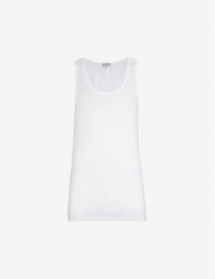 Cotton Superior cotton-blend vest top by HANRO
